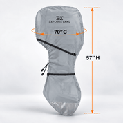 Full Outboard Motor Cover Grey 30-60 HP - Explore Land