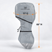 Full Outboard Motor Cover Grey 60-100 HP - Explore Land