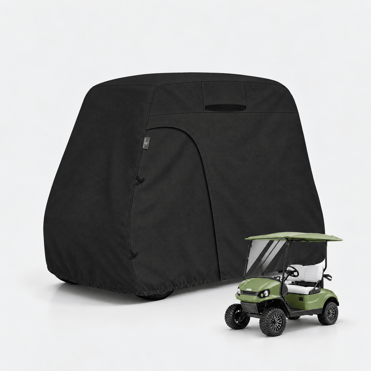 Golf Cart Cover Black 2 Person (95Lx 48Wx 66H inch) - Explore Land