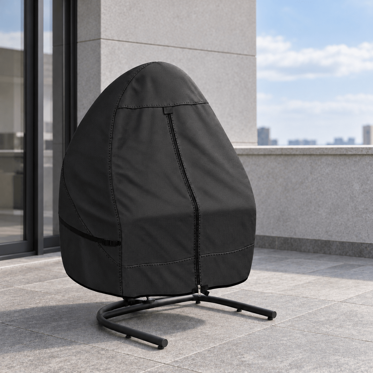 Hanging Egg Chair Cover Black Double Seat - Explore Land