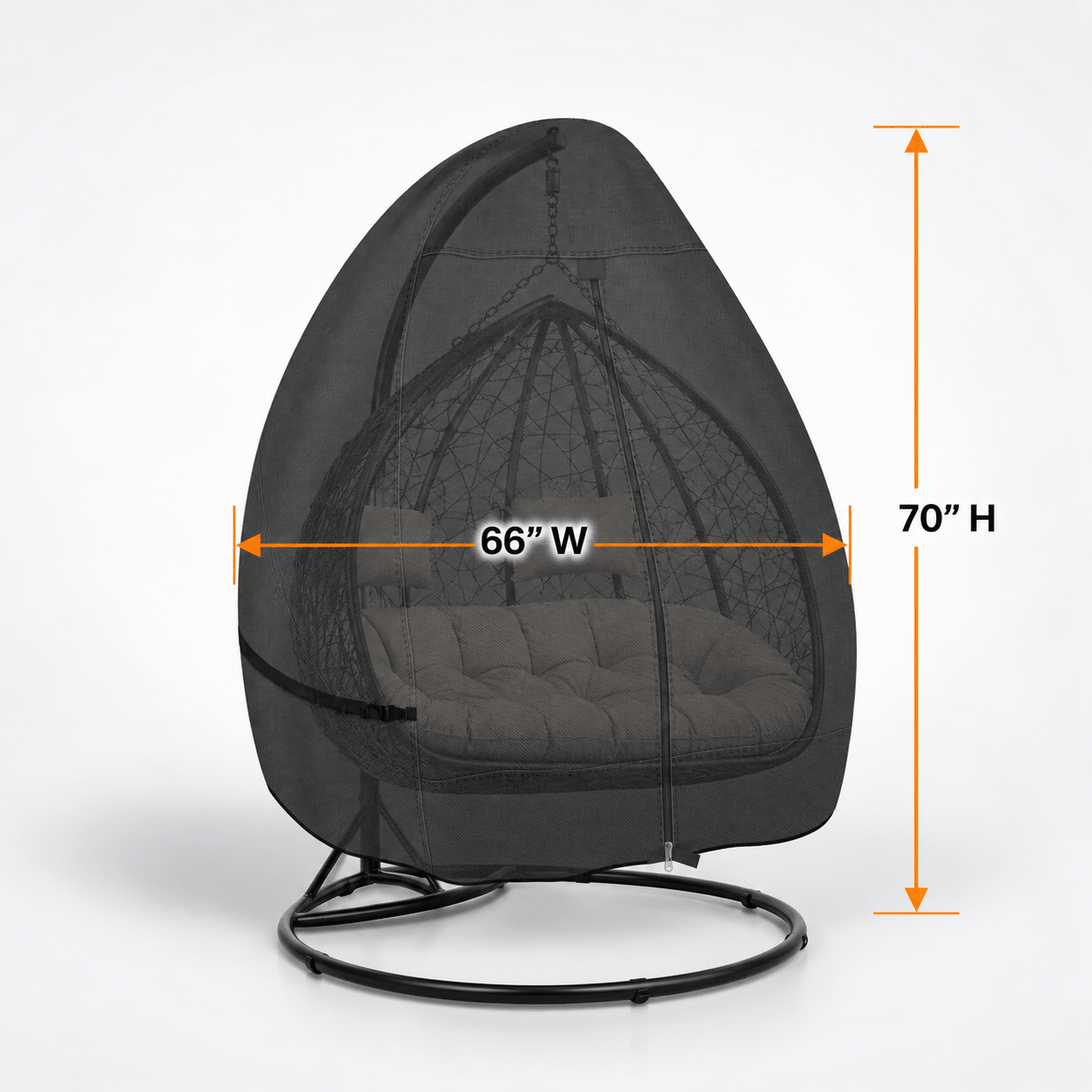Hanging Egg Chair Cover Light Tan & Khaki Double Seat - Explore Land