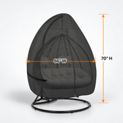 Hanging Egg Chair Cover Light Tan & Khaki Double Seat - Explore Land