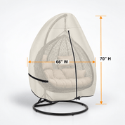 Hanging Egg Chair Cover Light Tan & Khaki Double Seat - Explore Land