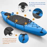 Kayak Cockpit Cover Black 44L x 28W - Explore Land