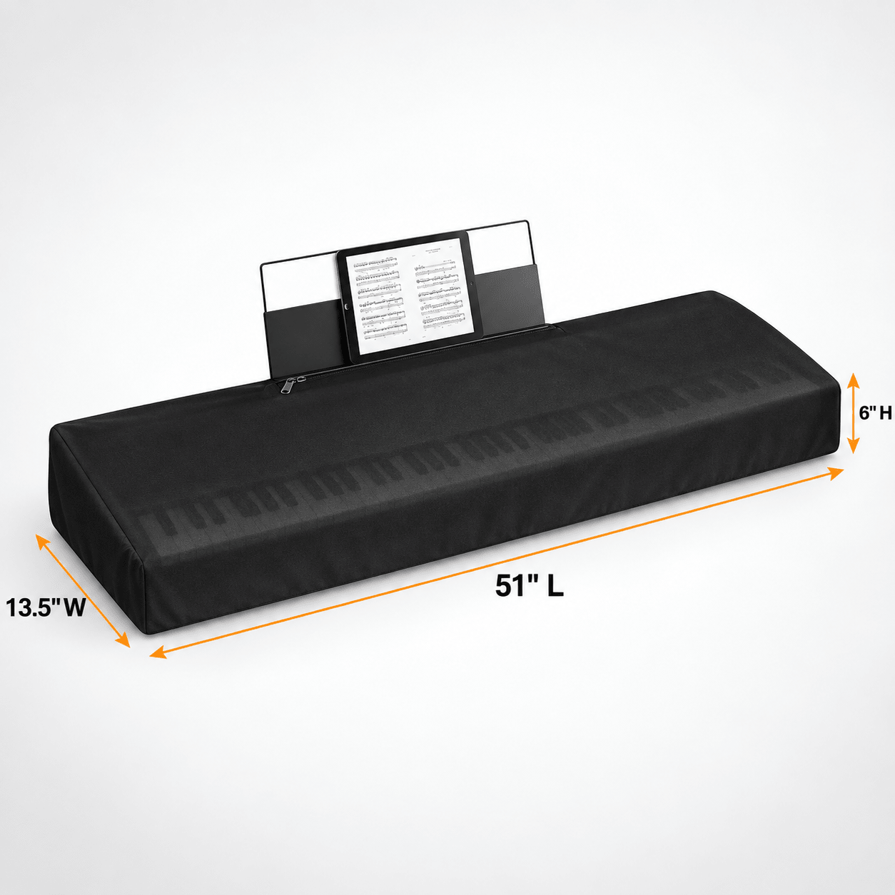 Leather-Stretch Piano Keyboard Dust Cover Black 88 Keys - Explore Land