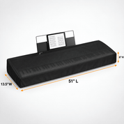 Leather-Stretch Piano Keyboard Dust Cover Black 88 Keys - Explore Land