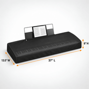 Leather-Stretch Piano Keyboard Dust Cover Black 61 Keys - Explore Land