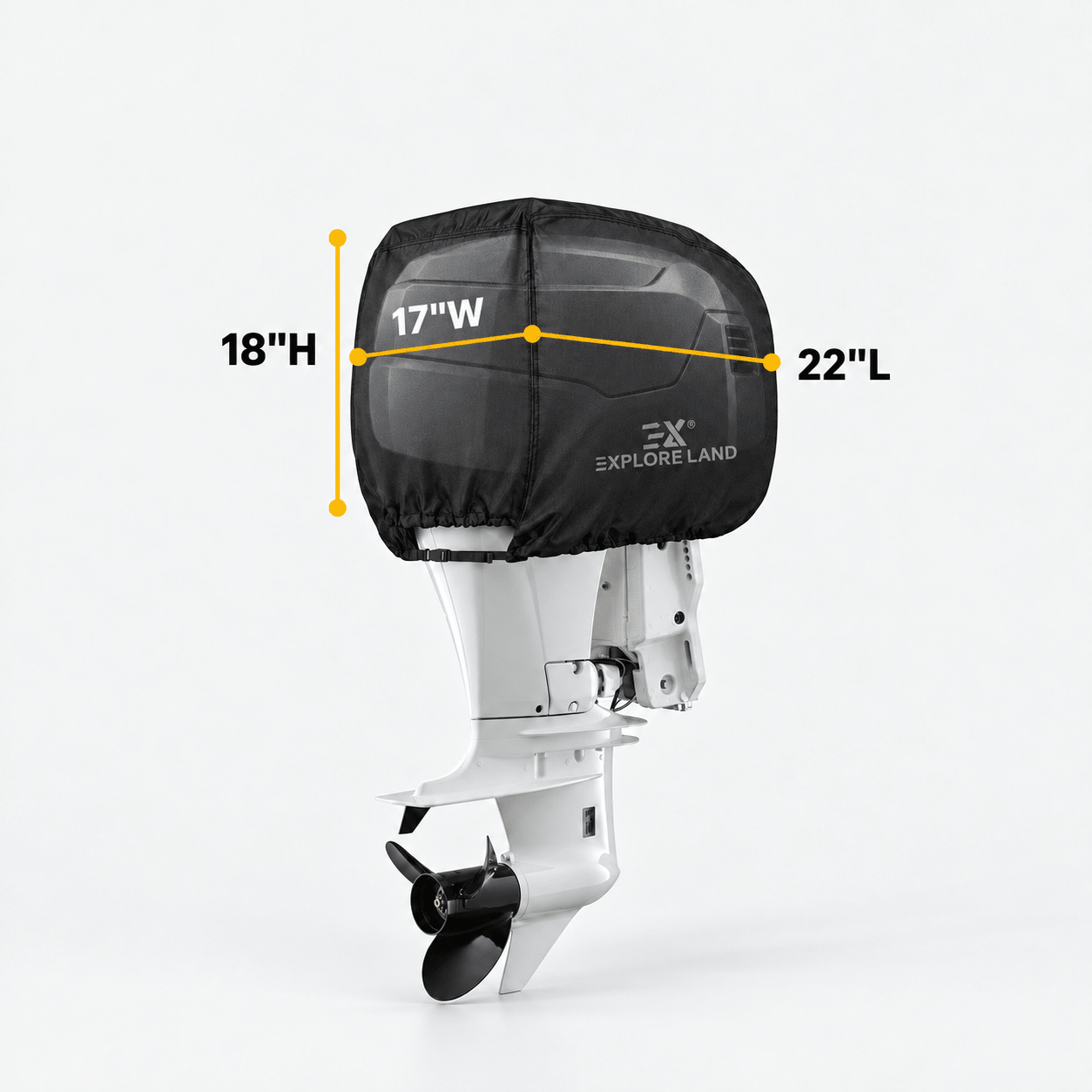Outboard Motor Cover Black up to 25 HP - Explore Land