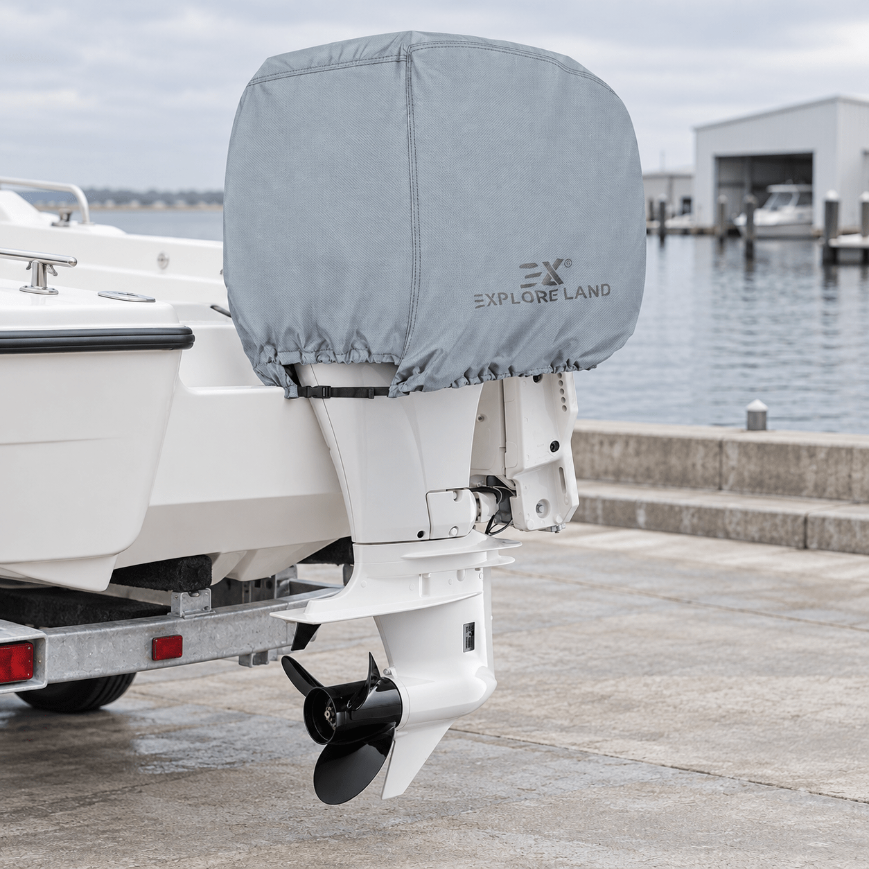 Outboard Motor Cover Grey up to 25 HP - Explore Land