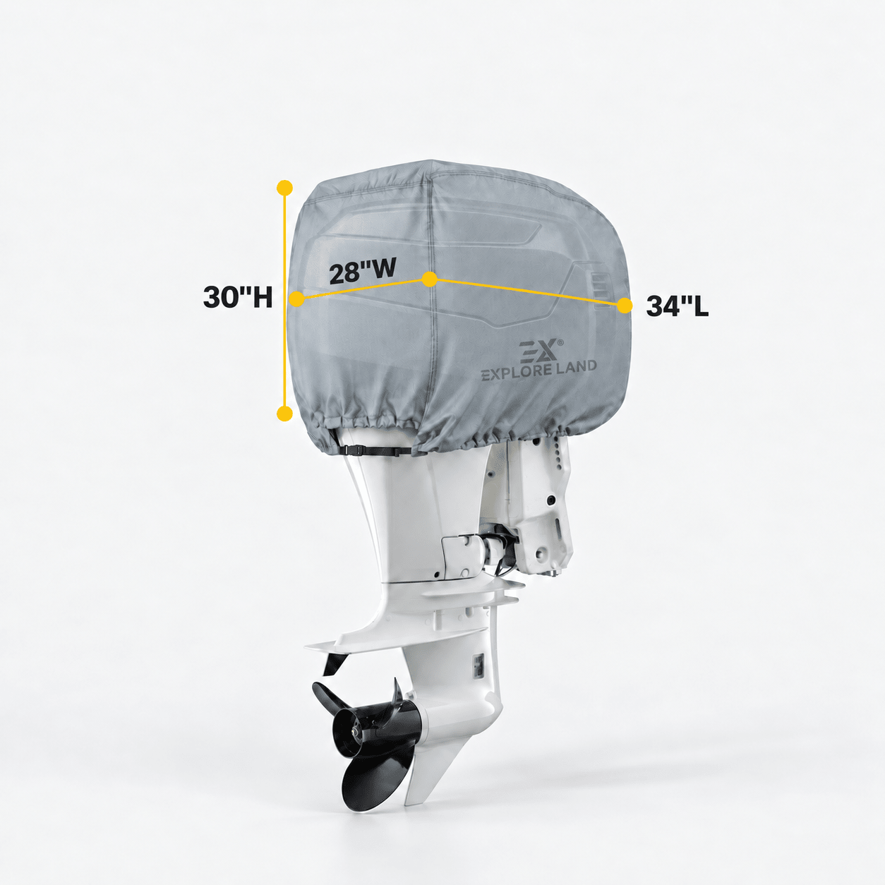 Outboard Motor Cover Grey up to 25 HP - Explore Land