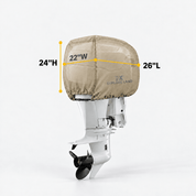 Outboard Motor Cover Tan up to 25 HP - Explore Land