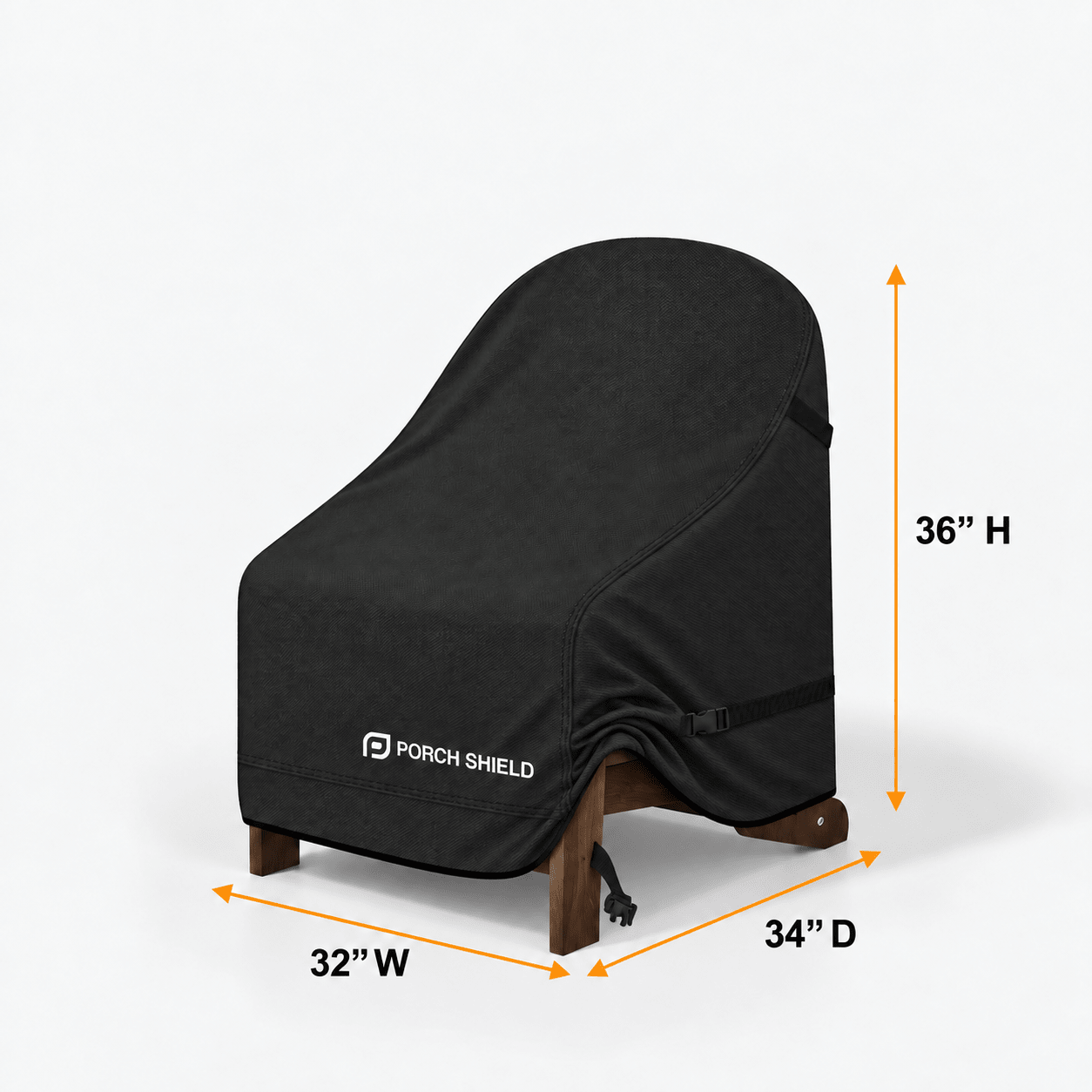 Outdoor Chair Cover-Adirondack 2 Pack Black 32"W x 34"D x 36"H - Explore Land