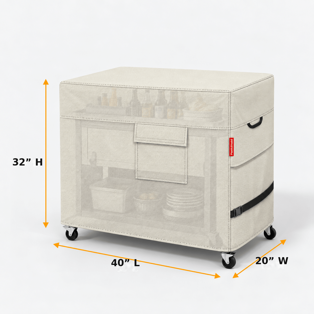 Outdoor Cooler Cart Cover Light Tan 36"L x 20"W x 32"H - Explore Land