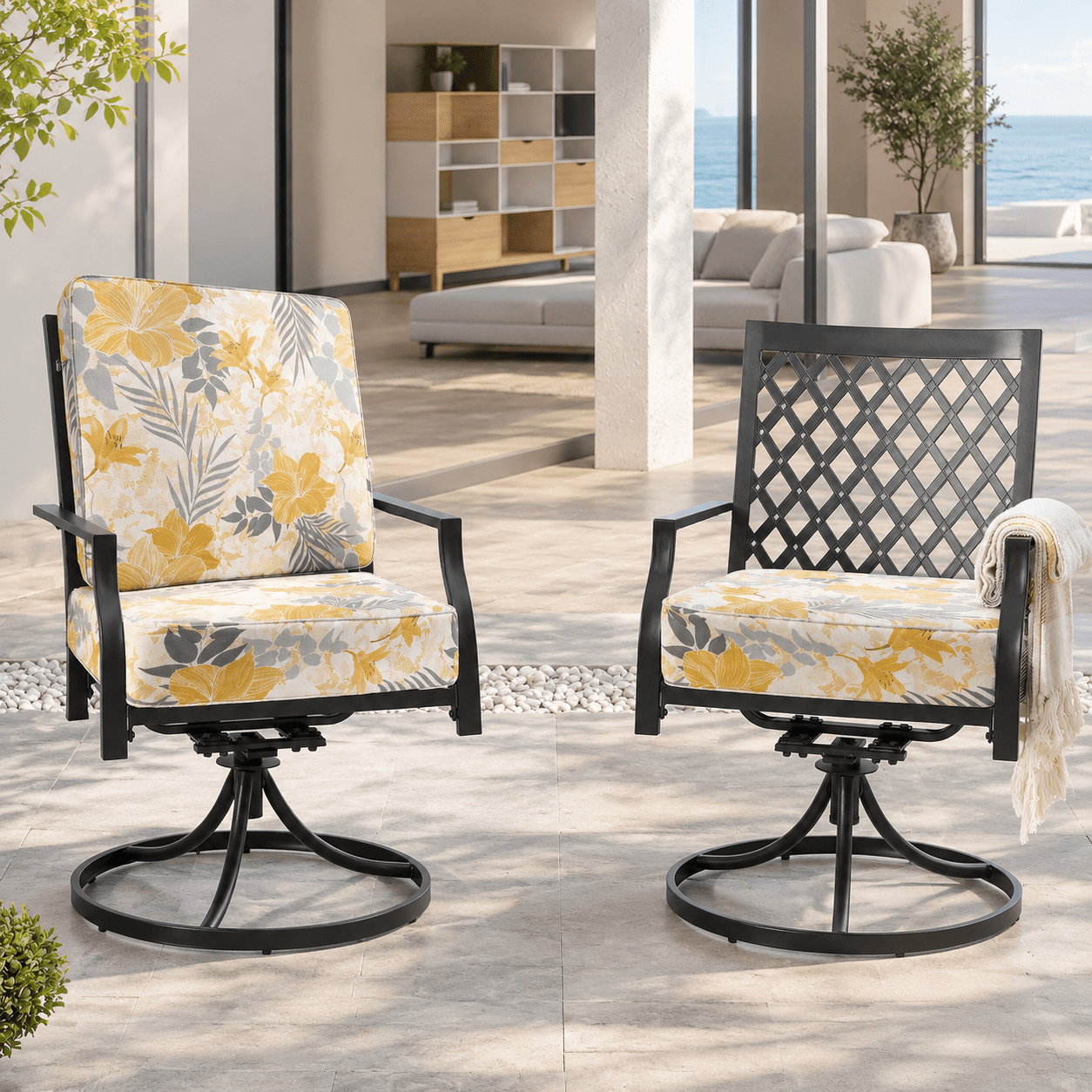 Outdoor Cushion Cover Diana 23"W x 23"D x 4"H - Explore Land
