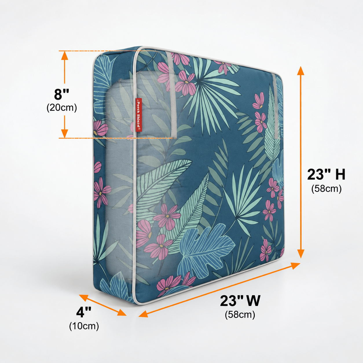 Outdoor Cushion Cover Summer Blossom 19"W x 19"D x 4"H - Explore Land