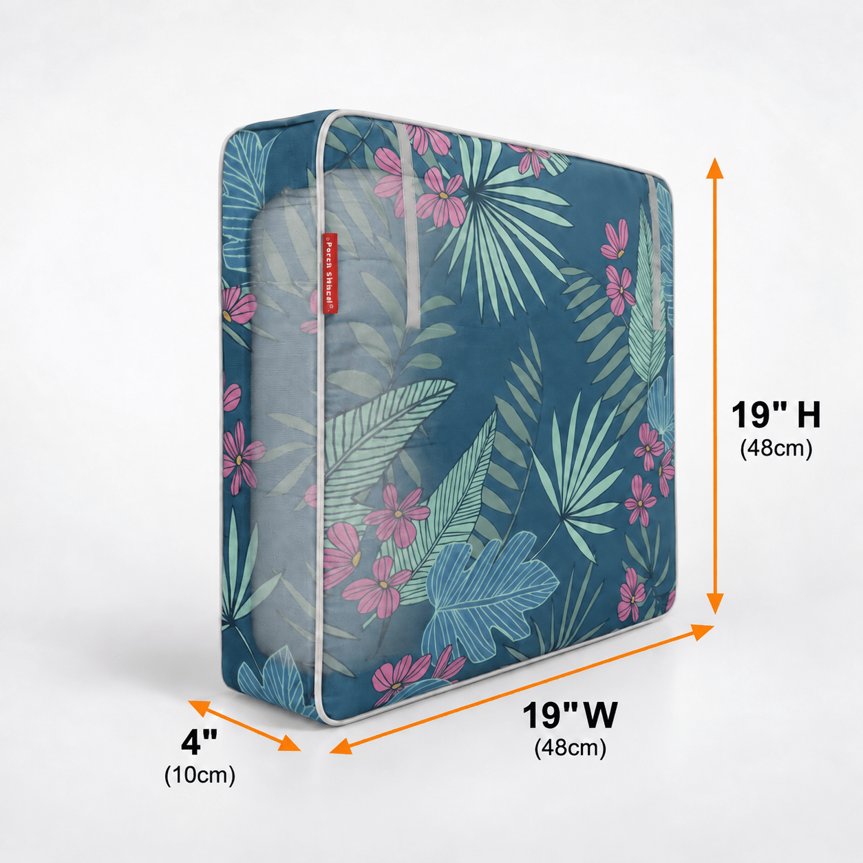 Outdoor Cushion Cover Summer Blossom 19"W x 19"D x 4"H - Explore Land