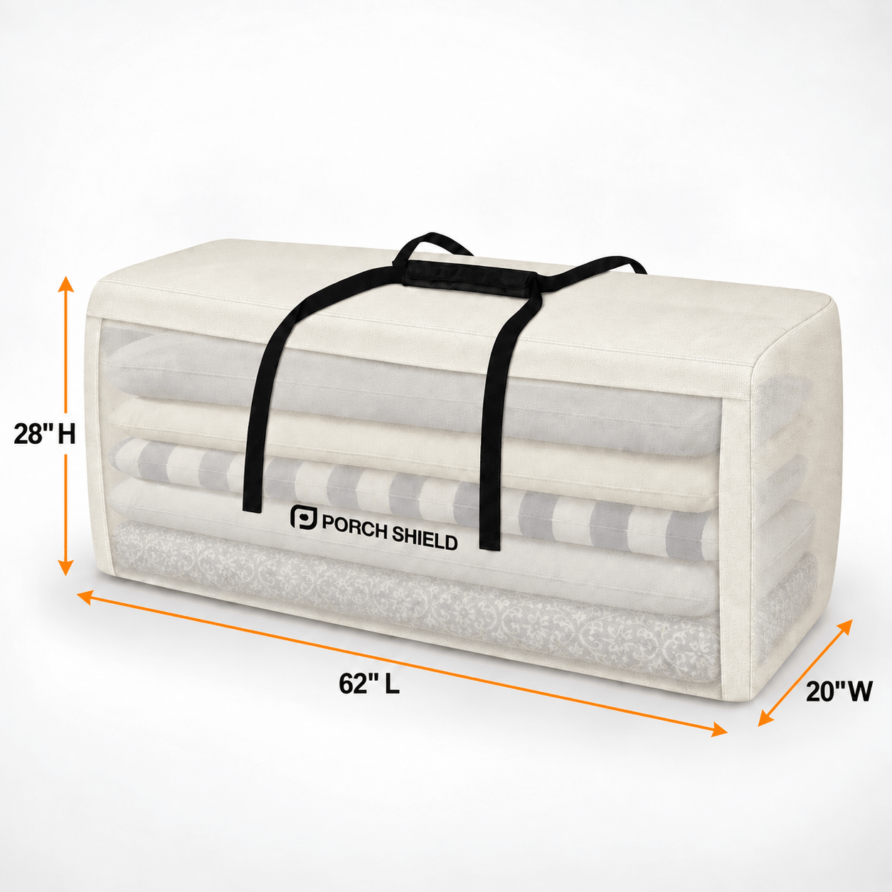 Patio Cushion Storage Bag Beige 62"L x 20"W x 28"H - Explore Land