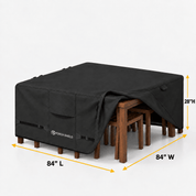 Patio Table Cover Black 55"L x 55" W x 24"H - Explore Land