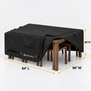 Patio Table Cover Black 55"L x 55" W x 24"H - Explore Land