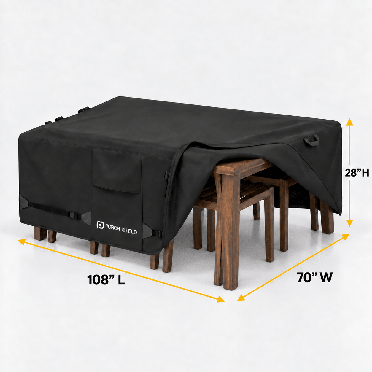 Patio Table Cover Black 55"L x 55" W x 24"H - Explore Land