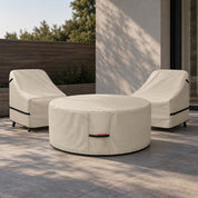 Round - Fire Pit Cover Beige 44"D x 24"H - Explore Land