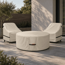 Round - Fire Pit Cover Beige 44"D x 24"H - Explore Land