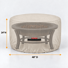 Round - Fire Pit Cover Beige 44"D x 24"H - Explore Land