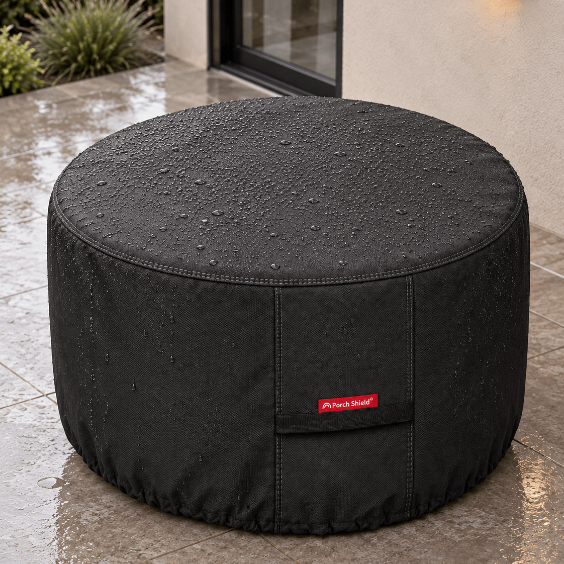 Round - Fire Pit Cover Black 28"D x 16"H - Explore Land