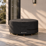 Round - Fire Pit Cover Black 44"D x 24"H - Explore Land