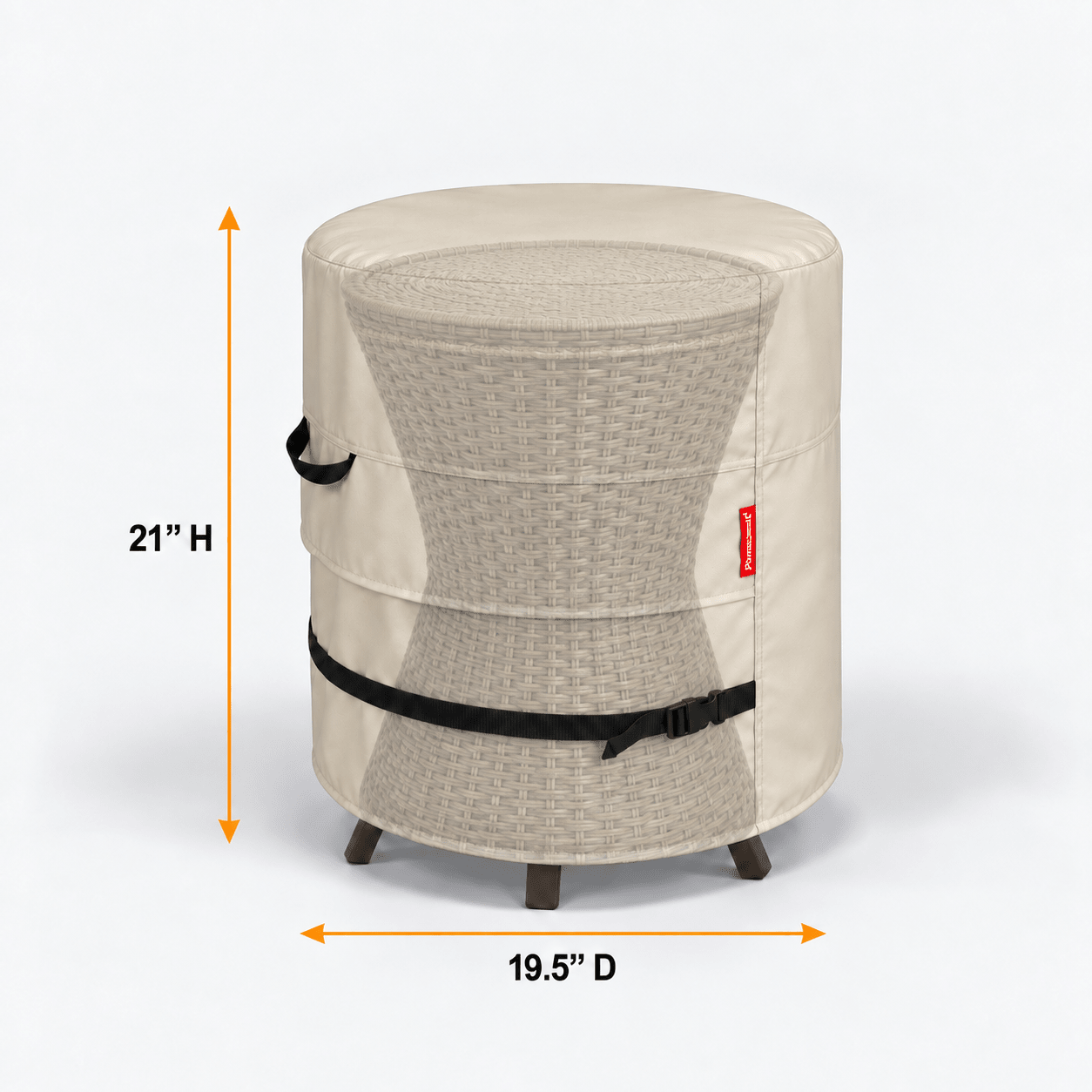 Round Patio Cooler Table Cover Beige - Explore Land