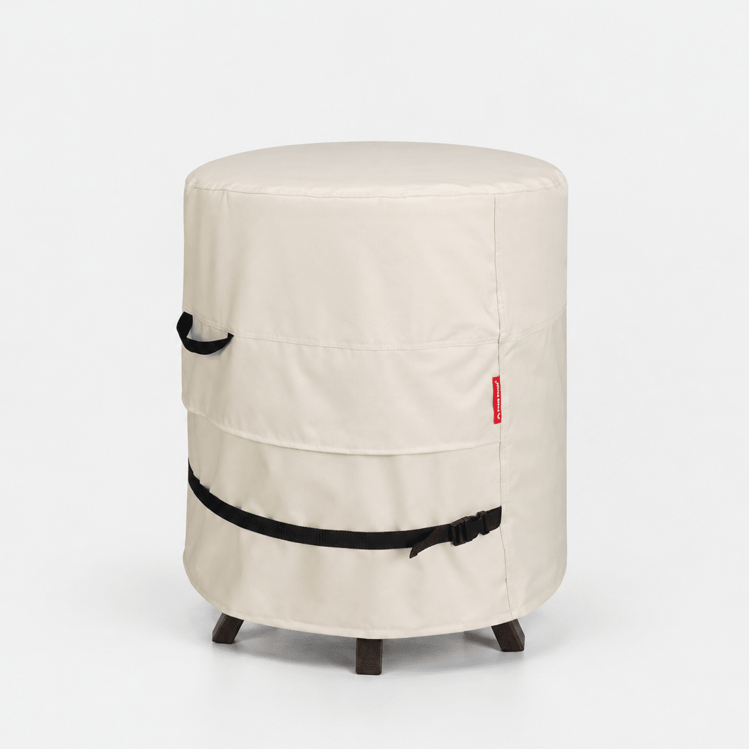 Round Patio Cooler Table Cover Beige - Explore Land