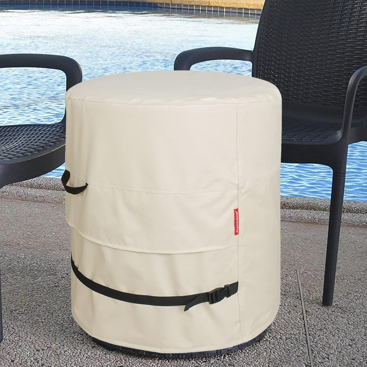 Round Patio Cooler Table Cover 茶色 - Explore Land