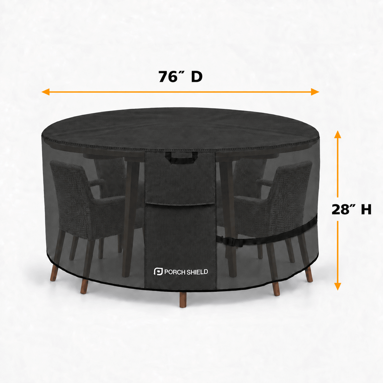 Round Patio Table Cover Black 96"D x 28"H - Explore Land