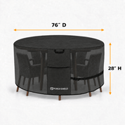 Round Patio Table Cover Black 96"D x 28"H - Explore Land