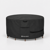 Round Patio Table Cover Round - 96”D x 28”H Black - Explore Land