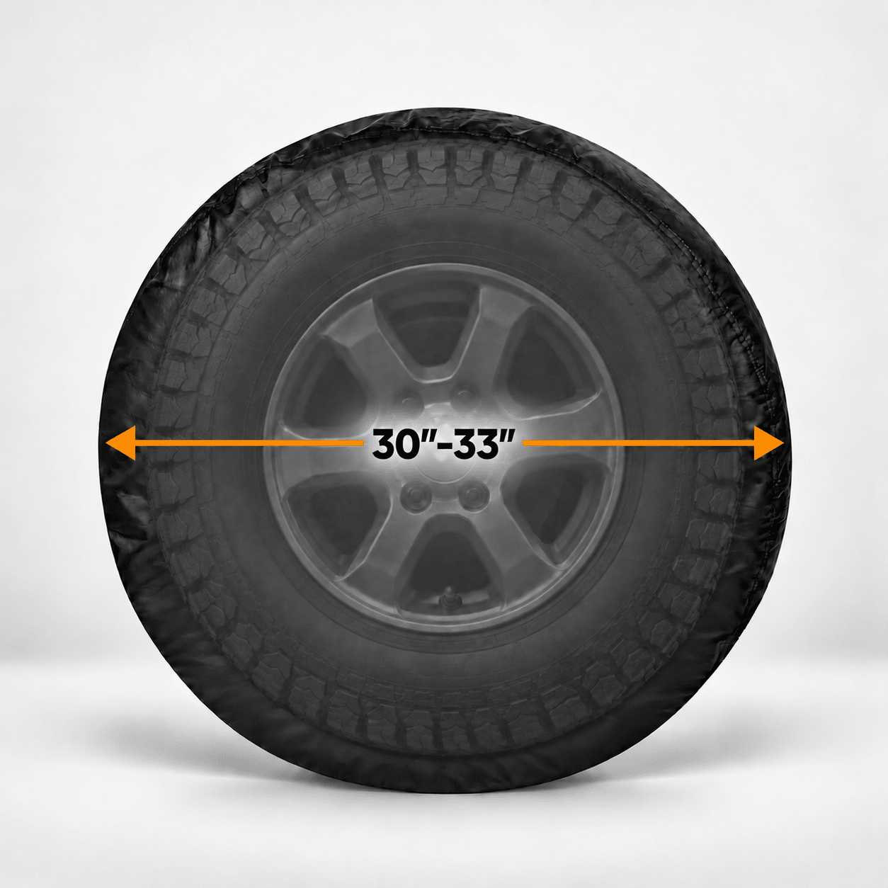 Spare Tire Cover Black Diameters 20"-21.75" - Explore Land