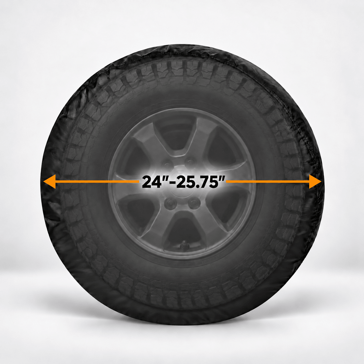 Spare Tire Cover Black Diameters 20"-21.75" - Explore Land