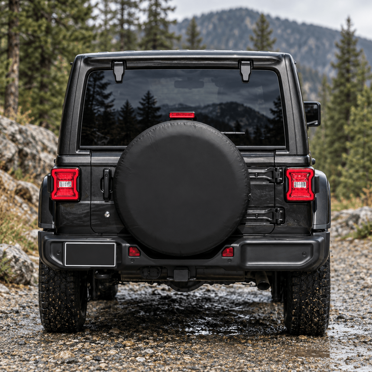Spare Tire Cover Black Fits Tire Diameters 26''-27.75" - Explore Land