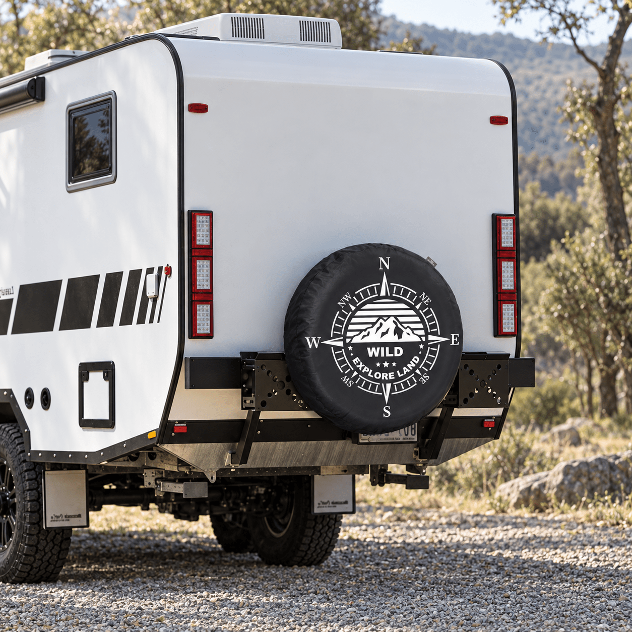 Spare Tire Cover Compass Fits Tire Diameters 26''-27.75" - Explore Land
