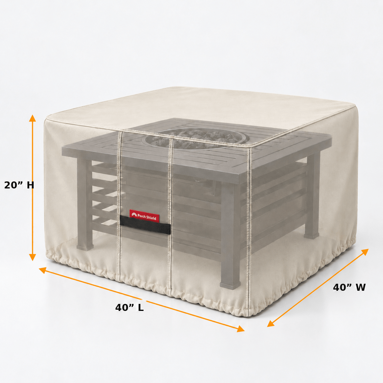 Square - Fire Pit Cover Beige 404020 - Explore Land