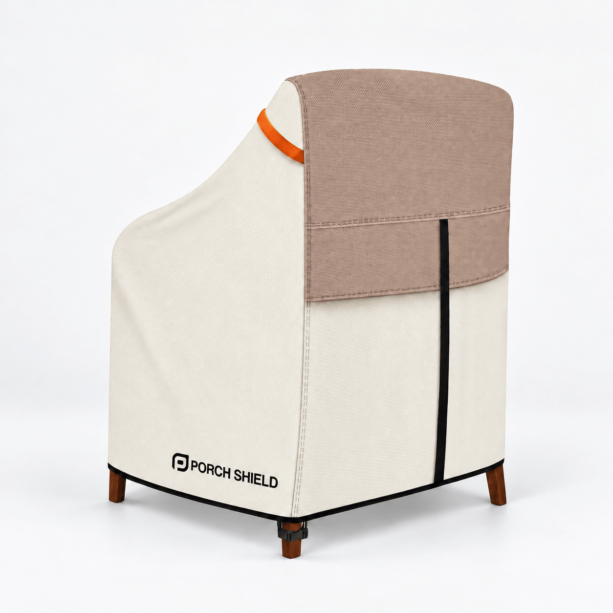 Stackable Patio Chair Cover Light tan & Khaki 27"W x 33"D x 46"H - Explore Land