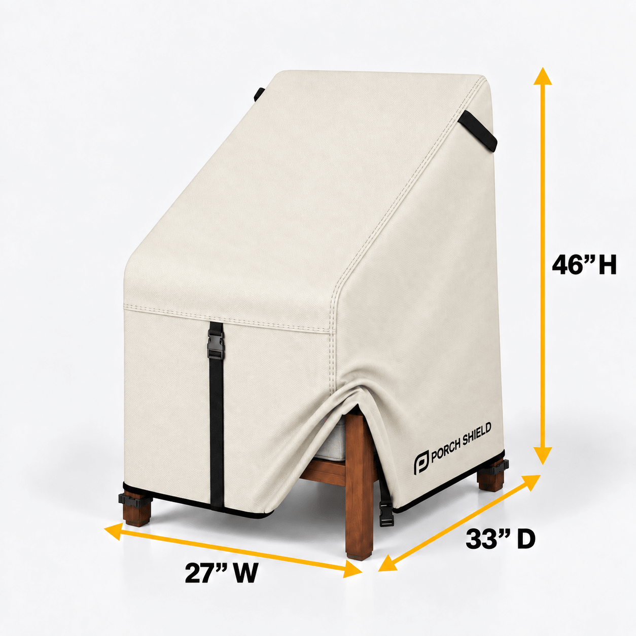 Stackable Patio Chair Cover Light tan & Khaki 27"W x 33"D x 46"H - Explore Land