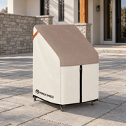 Stackable Patio Chair Cover Light Tan & Khaki Stackable - 27"W x 33"D x 46"H - Explore Land