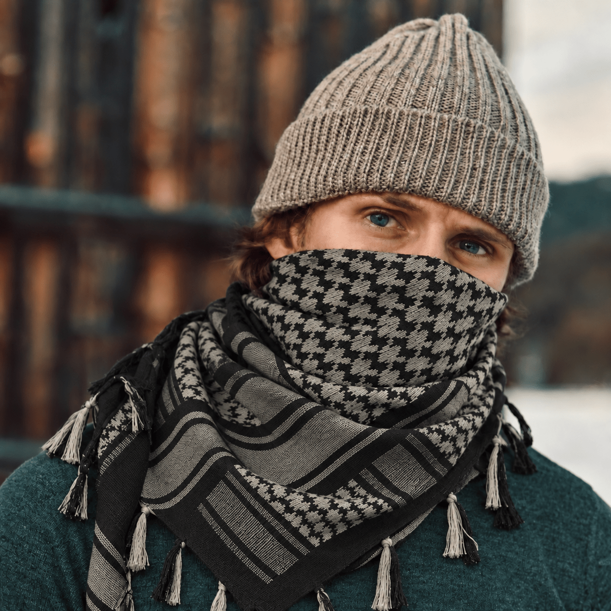 Tactical Shemagh Scarf Black Contrast - Explore Land