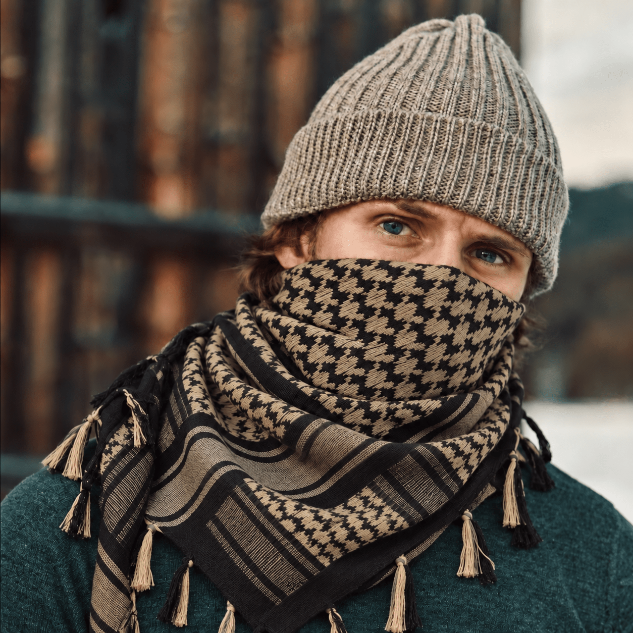 Tactical Shemagh Scarf Brown Shadow - Explore Land