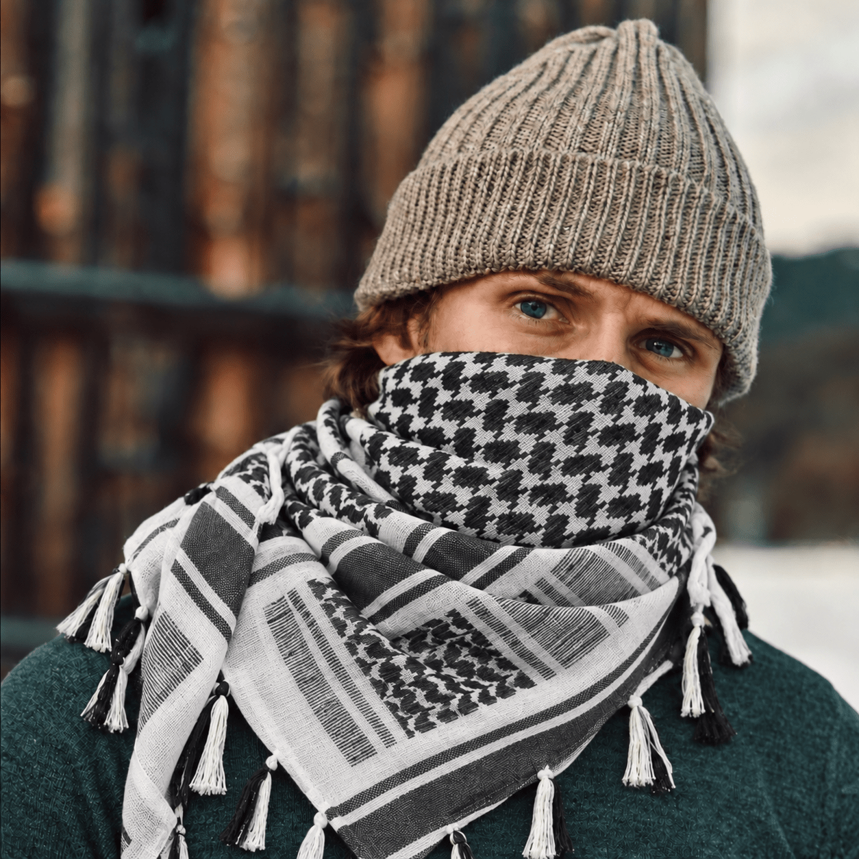Tactical Shemagh Scarf White Contrast - Explore Land