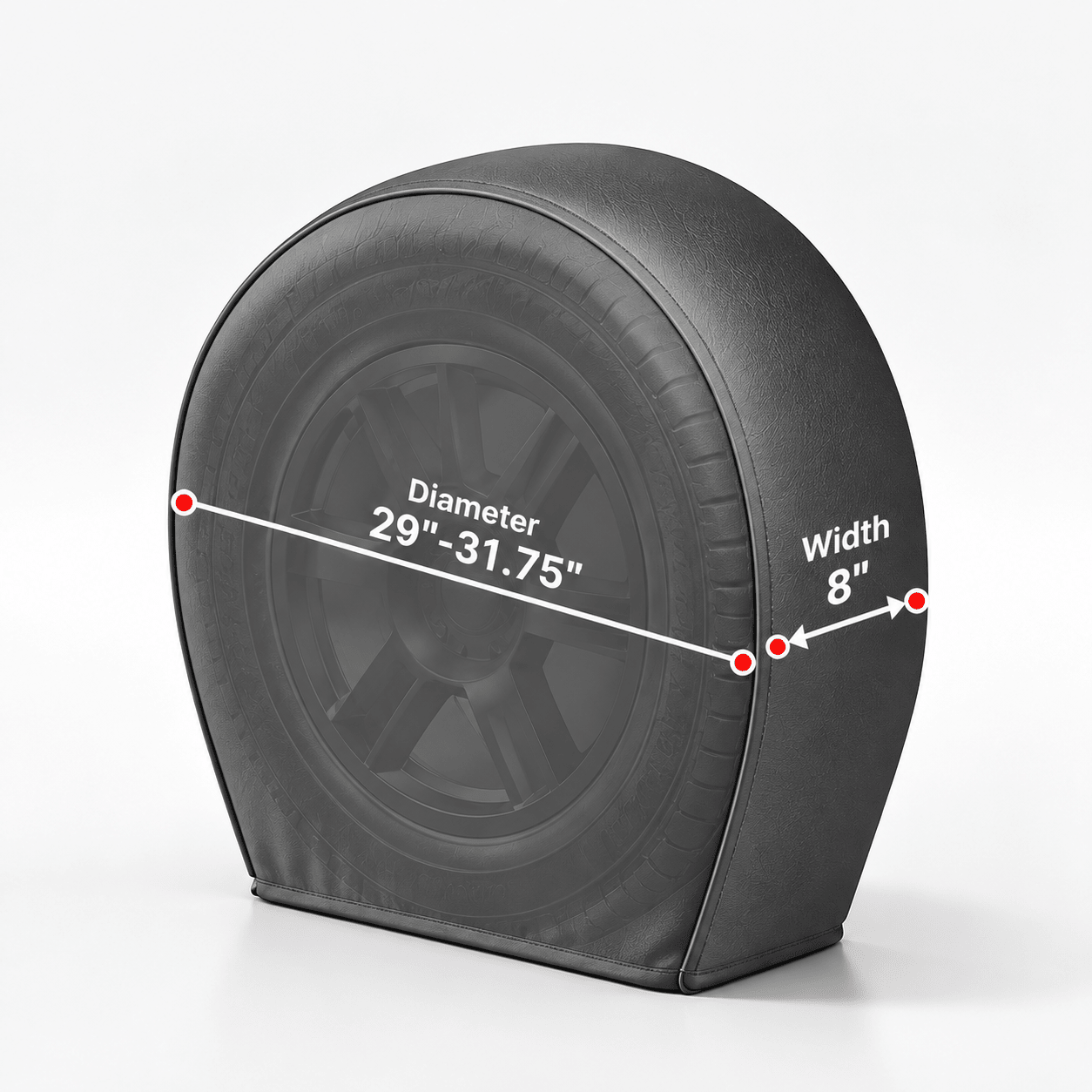 Tire Cover Set Black 2931 Diameter / S - Explore Land