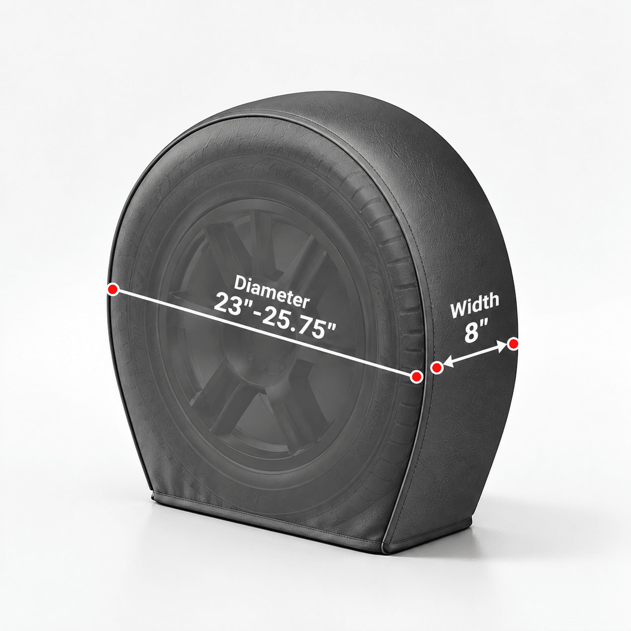 Tire Cover Set Black 23"-25.75" Diameter / S - Explore Land