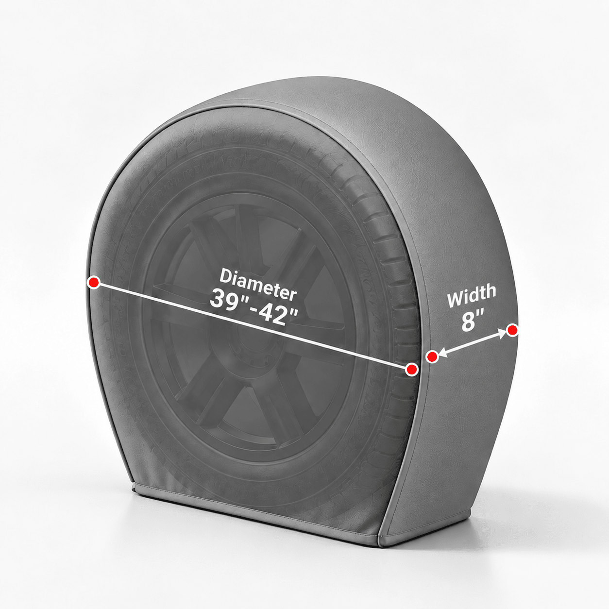 Tire Cover Set Gray 3942" Diameter / S - Explore Land