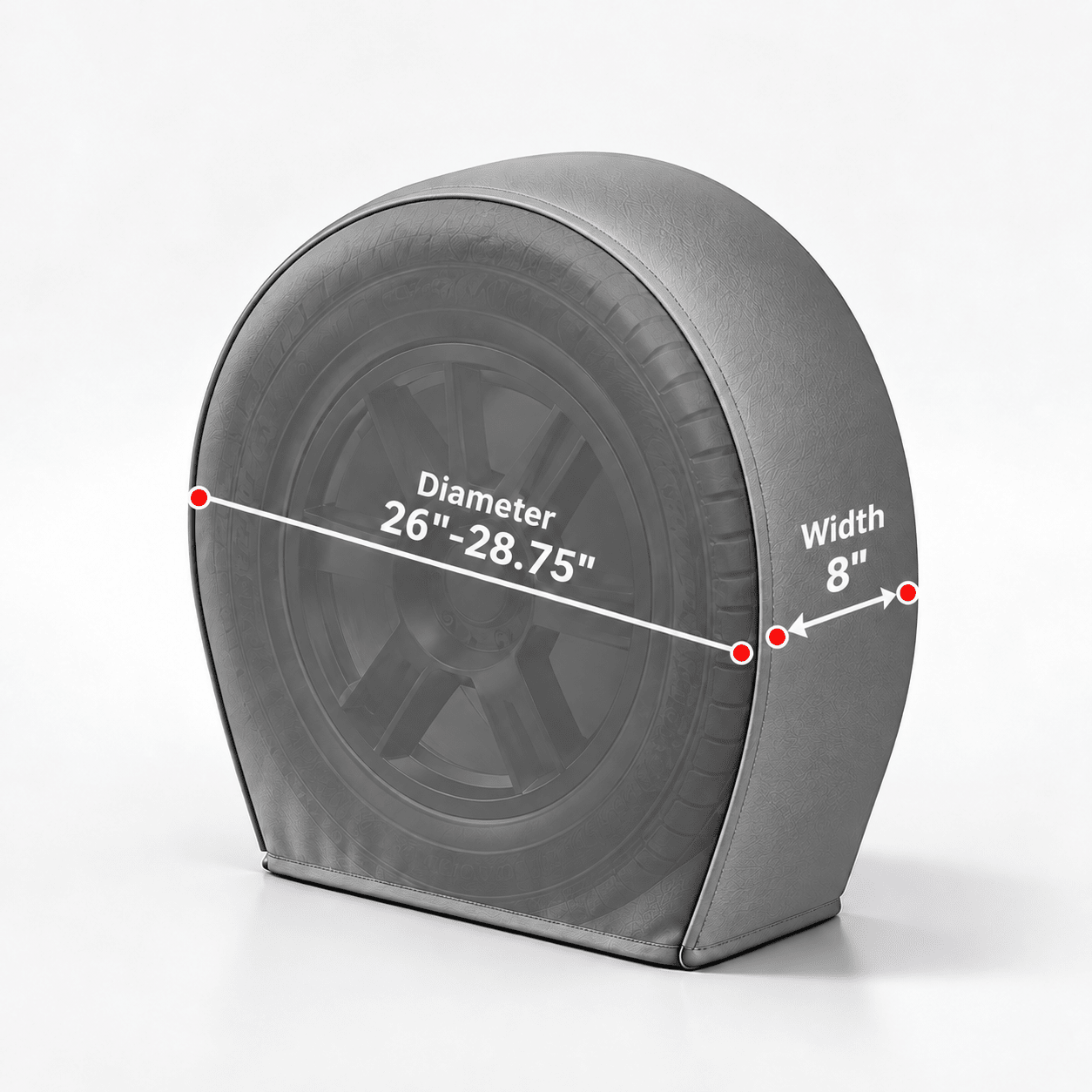 Tire Cover Set Gray 2628 Diameter / S - Explore Land